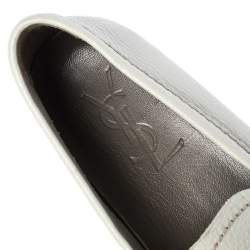 Saint Laurent Paris Off-white Leather Hook Detail Loafers Size 41