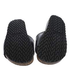 Saint Laurent Black Leather Jimmy Slide Sandals Size 41
