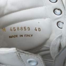 مملوكة مسبقًا Saint Laurent Paris White Leather Court Classic SL/10H High Top Sneakers Size 40