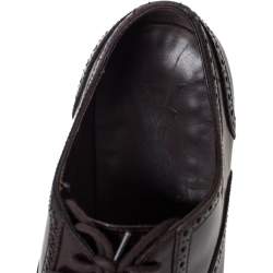 Pre Owned Saint Laurent Paris Brown Leather Brogues Lace Up Oxford Size 41