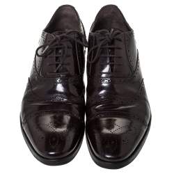 Pre Owned Saint Laurent Paris Brown Leather Brogues Lace Up Oxford Size 41