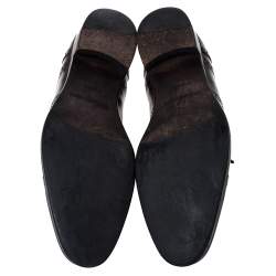 Pre Owned Saint Laurent Paris Brown Leather Brogues Lace Up Oxford Size 41