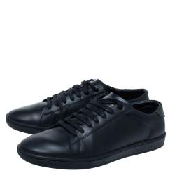 Pre Owned Saint Laurent Paris Black Leather Low Top Sneakers Size 42