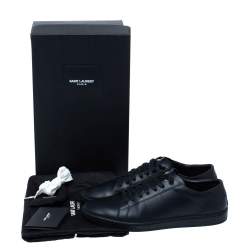 Pre Owned Saint Laurent Paris Black Leather Low Top Sneakers Size 42