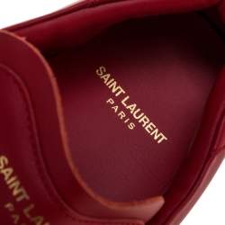 Saint Laurent Red Leather Andy Low Top Sneakers Size 41