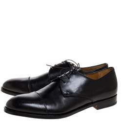 Pre Owned Saint Laurent Paris Black Leather Simon Lace Up Derby Size 44.5