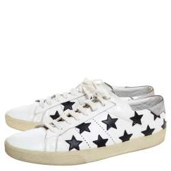 Pre Owned Saint Laurent White Leather Star Court Classic California Sneakers Size 45