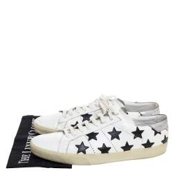 Pre Owned Saint Laurent White Leather Star Court Classic California Sneakers Size 45