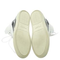 Pre Owned حذاء رياضي سان لوران مرتفع من أعلى جلد أبيض مقاس 41