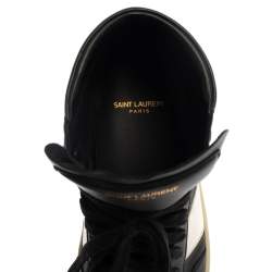 Pre Owned حذاء رياضي سان لوران كورت كلاسيك مرتفع من أعلى جلد ابيض مقاس 41