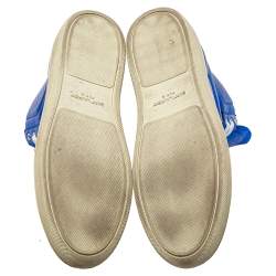 Pre Owned Saint Laurent Metallic Blue Classic Court High Top Sneakers Size 38