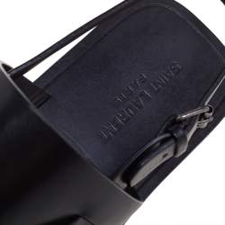 Pre Owned Saint Laurent Black Leather Culver Flat Sandals Size 43