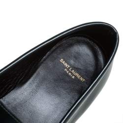 Saint Laurent Green Leather Penny Slip On Loafers Size 42