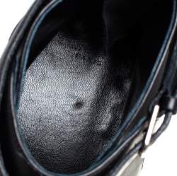 Saint Laurent  Black Leather Army Boots Size 41.5