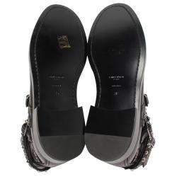 Saint Laurent Black Leather Studded Boots Size 39