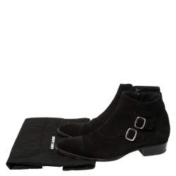 Saint Laurent Black Suede Ankle Boots Size 42