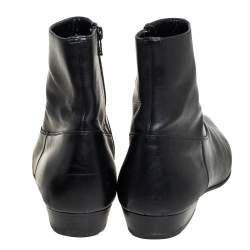 Saint Laurent Black Leather Pointed Toe Ankle Boots Size 42