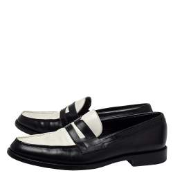 Saint Laurent Monochrome Leather Penny Slip On Loafers Size 42.5
