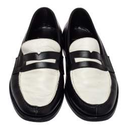 Saint Laurent Monochrome Leather Penny Slip On Loafers Size 42.5