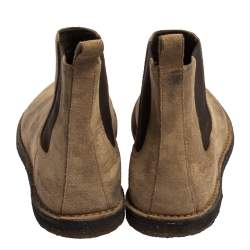 Saint Laurent Beige Suede Chelsea Ankle Boots Size 42 
