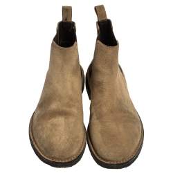 Saint Laurent Beige Suede Chelsea Ankle Boots Size 42 