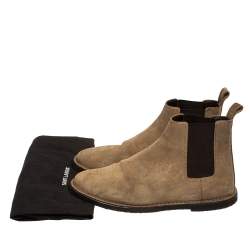 Saint Laurent Beige Suede Chelsea Ankle Boots Size 42 