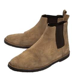 Saint Laurent Beige Suede Chelsea Ankle Boots Size 42 