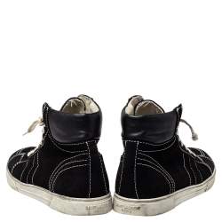 Saint Laurent Black Suede And Leather High Top Sneakers Size 42