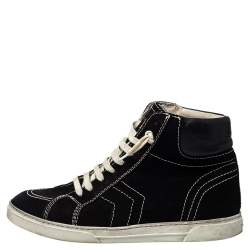 Saint Laurent Black Suede And Leather High Top Sneakers Size 42