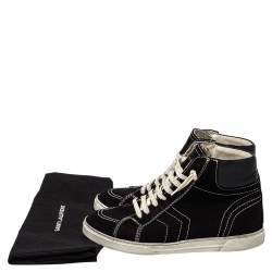 Saint Laurent Black Suede And Leather High Top Sneakers Size 42