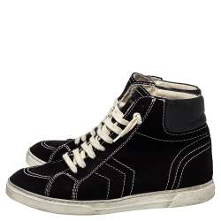 Saint Laurent Black Suede And Leather High Top Sneakers Size 42