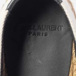 Saint Laurent Paris Off-White Canvas Embroidered Espadrille Flats Size 41