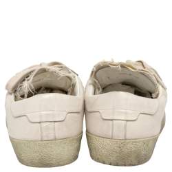 Saint Laurent White Canvas  And Leather Court Classic Low Top Sneakers Size 42