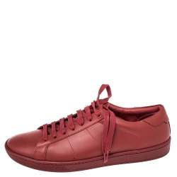 Saint Laurent Red Leather SL/01 Low Top Sneakers Size 42