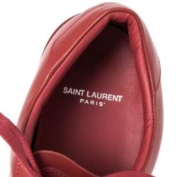 Saint Laurent Red Leather SL/01 Low Top Sneakers Size 42