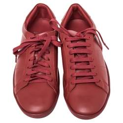 Saint Laurent Red Leather SL/01 Low Top Sneakers Size 42
