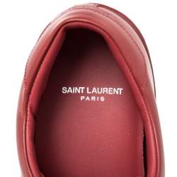 Saint Laurent Red Leather SL/01 Low Top Sneakers Size 42