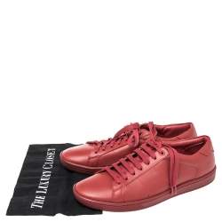 Saint Laurent Red Leather SL/01 Low Top Sneakers Size 42