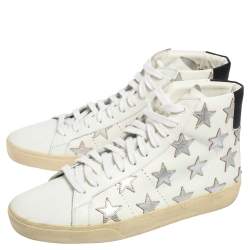 Saint Laurent White Leather California High Top Sneakers Size 42