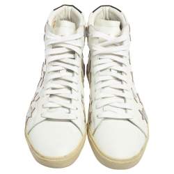 Saint Laurent White Leather California High Top Sneakers Size 42