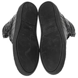 Pre Owned Saint Laurent Black Croc Embossed Leather High-Top Sneakers Size 42.5