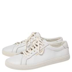 مملوكة مسبقًا Saint Laurent White Leather Andy Low-Top Sneakers Size 42.5
