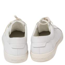 مملوكة مسبقًا Saint Laurent White Leather Andy Low-Top Sneakers Size 42.5
