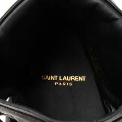 Pre Owned Saint Laurent Black Leather High-Top Sneakers Size 43