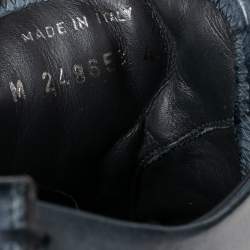 Pre Owned Saint Laurent Navy Blue Leather Low-Top Sneakers Size 42