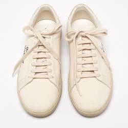 Saint Laurent White Canvas And Leather Court Classic Low-Top Sneakers Size 43