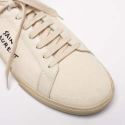 Saint Laurent White Canvas And Leather Court Classic Low-Top Sneakers Size 43
