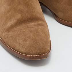Saint Laurent Brown Suede And Stretch Band Chelsea Ankle Boots Size 42