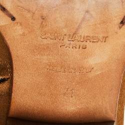 Saint Laurent Brown Suede Pointed Toe Ankle Boots Size 41