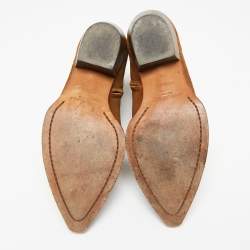 Saint Laurent Brown Suede Pointed Toe Ankle Boots Size 41